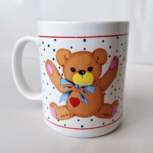 Vintage 1990s Polka Dot Teddy Bear Mug